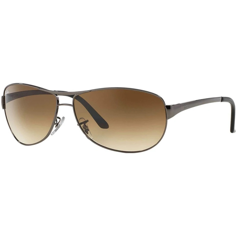 Ray-Ban RB3342 Warrior Aviator Sunglasses, Gunmetal/Brown Gradient
